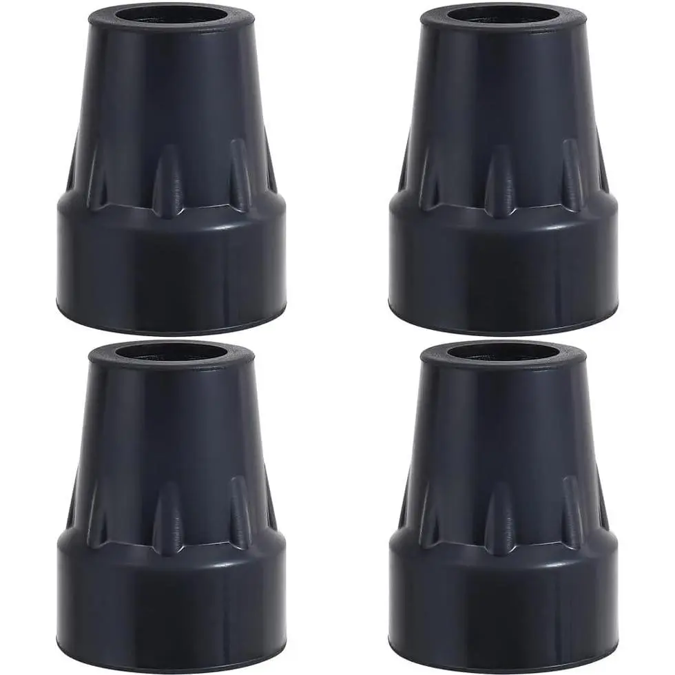 Cane Tips, 3/4”Crutch Tips Heavy Duty Walking Cane Tips Replacement Black Rubber