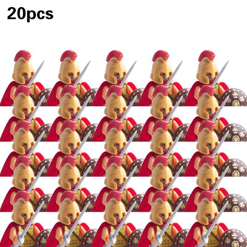 2026 new Medieval Military Sets Action Figures Building Blocks Bricks Roman Knight Spartan Soldier Helmet Sword WeaponsToys For Children