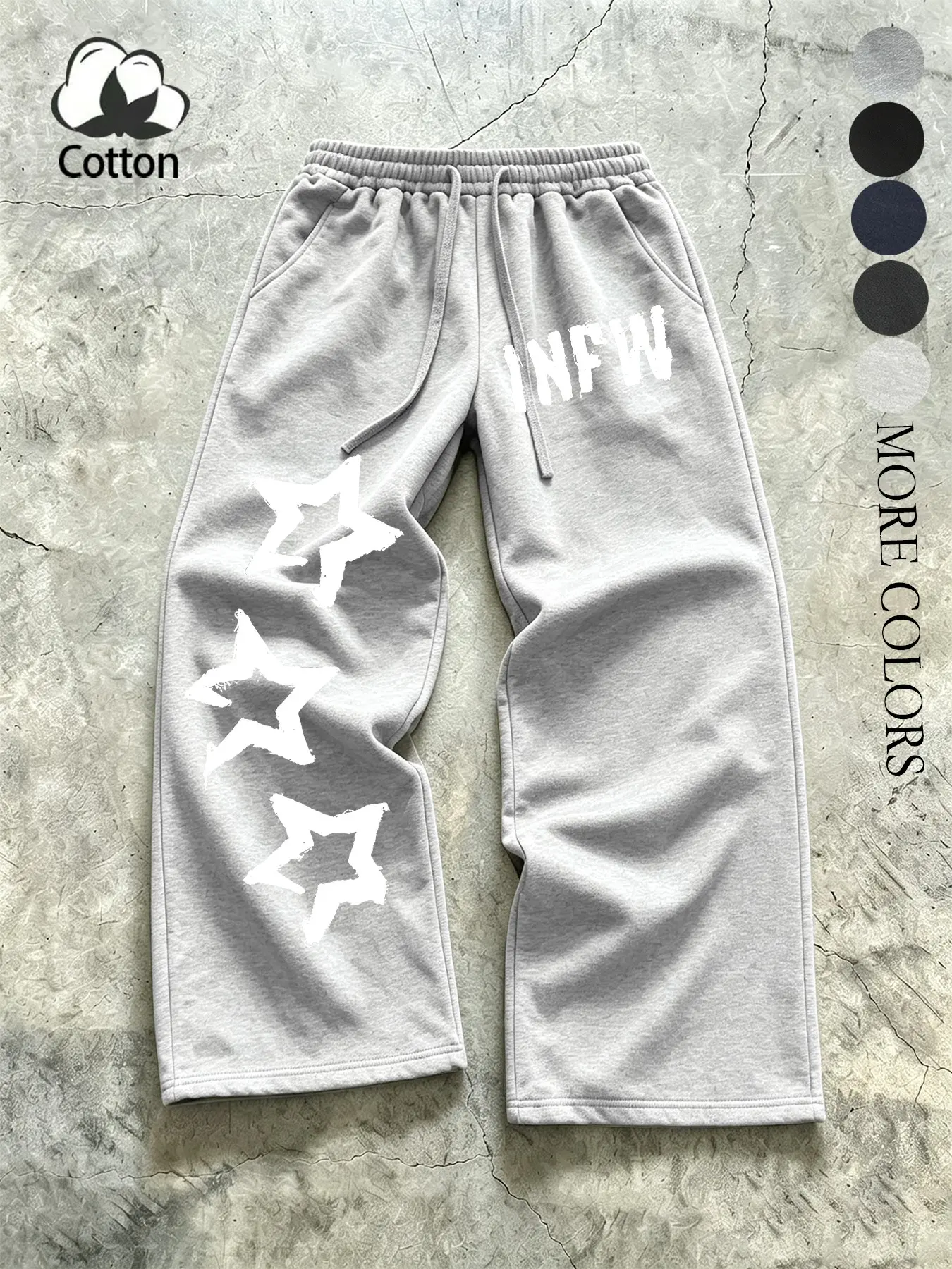 Unisex street-style retro star-patterned straight-leg pants with a relaxed fit, drawstring waistband, and comfortable casual design. Perfect for everyday casual wear, casual street style, hip-hop, campus life, commuting, parties, and gatherings. Suitable