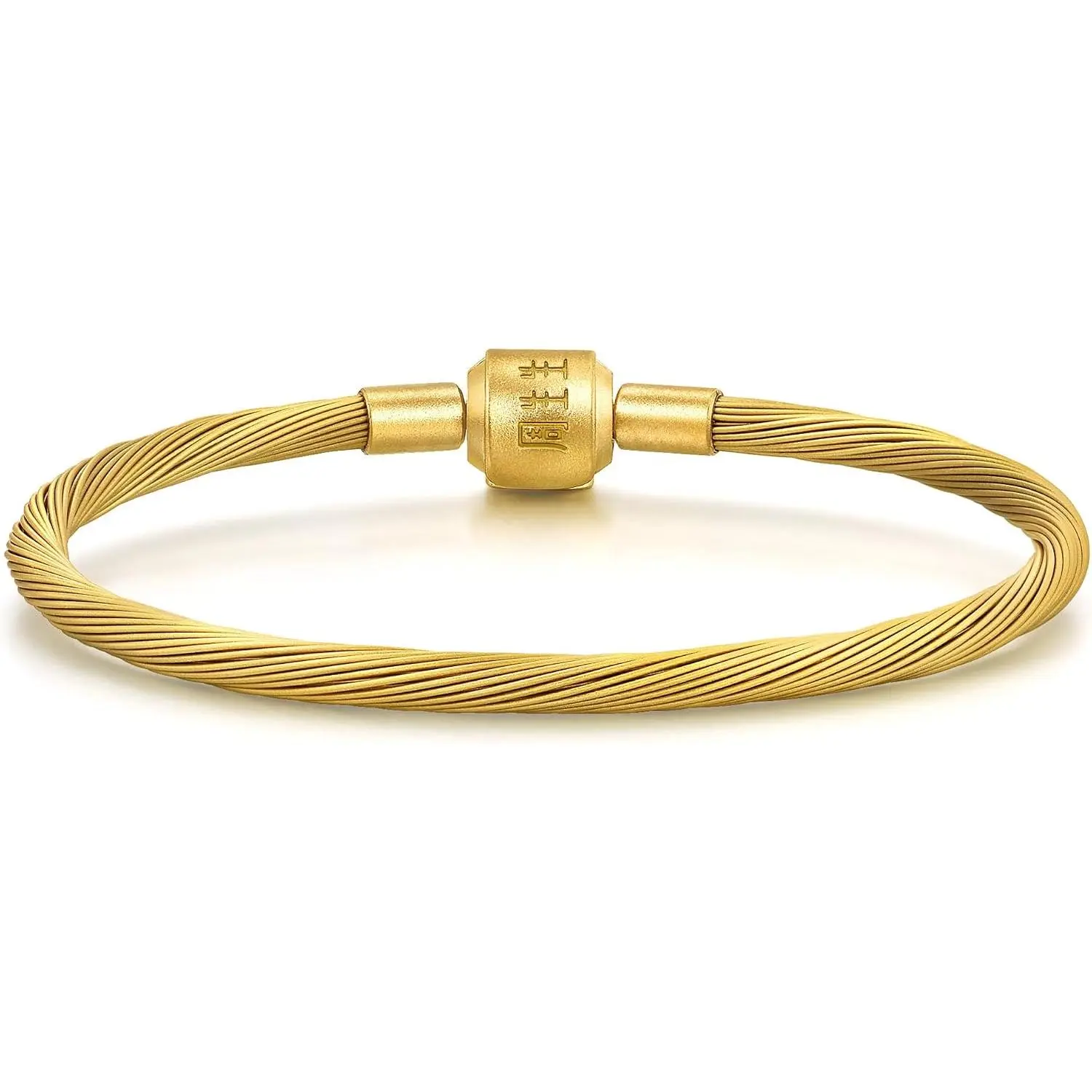 Twisted Stainless Steel Sunshine  Bracelet for Women 17/19 cm