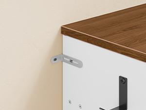 HOOBRO Tilt Out Trash Can Cabinet with 2 Drawers and Open Shelving, Farmhouse Double 23 Gallon Laundry Hamper Cabinet, Kitchen,  Hidden Trash Can for Bathroom, White and Walnut