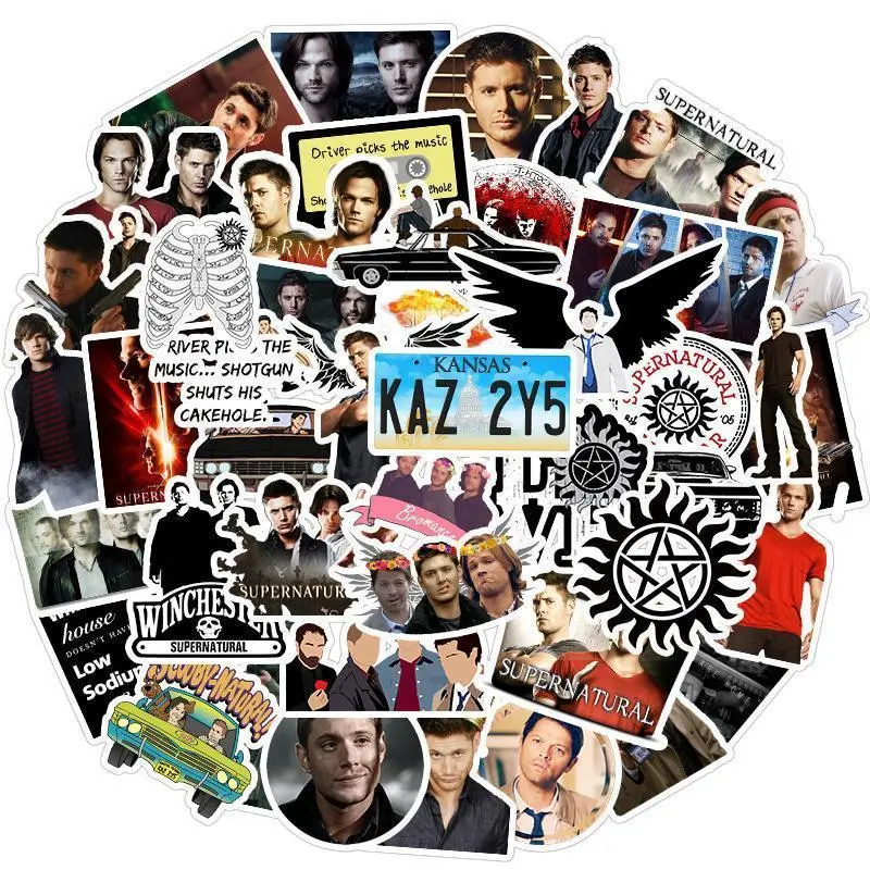 2026 New hot item  10/30/50pcs Classic TV Show Supernatural Stickers Decals Luggage Skateboard Laptop Phone Car Cool Waterproof Sticker Kids Toys