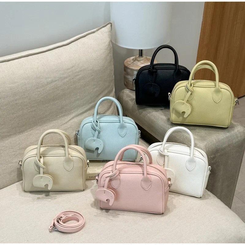 Women's Retro Solid-Color Minimalist Shoulder Bag - Compact Clutch for Daily Commuter Use