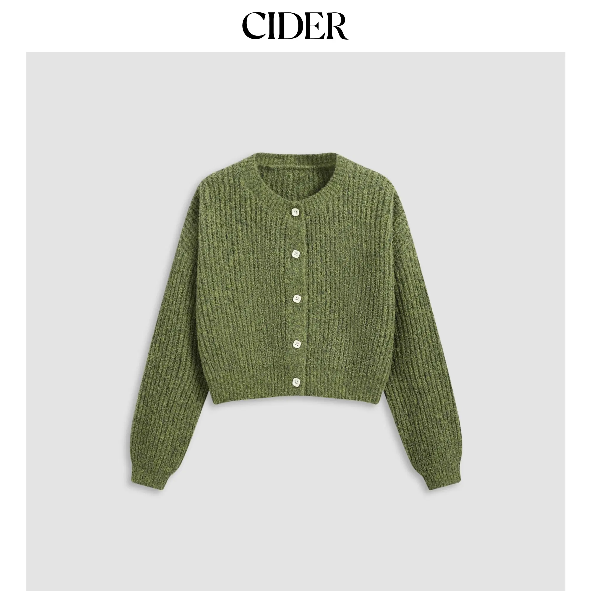 Cider Knit Round Neckline Button Cardigan