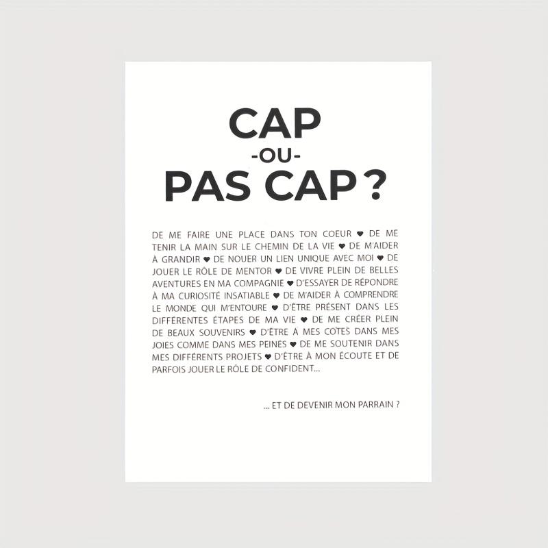 10 French Edition 'dare or Not' Godfather Invitation Cards, Creative Challenge Cards for Baptism/birthday, Heartfelt Family Gifts