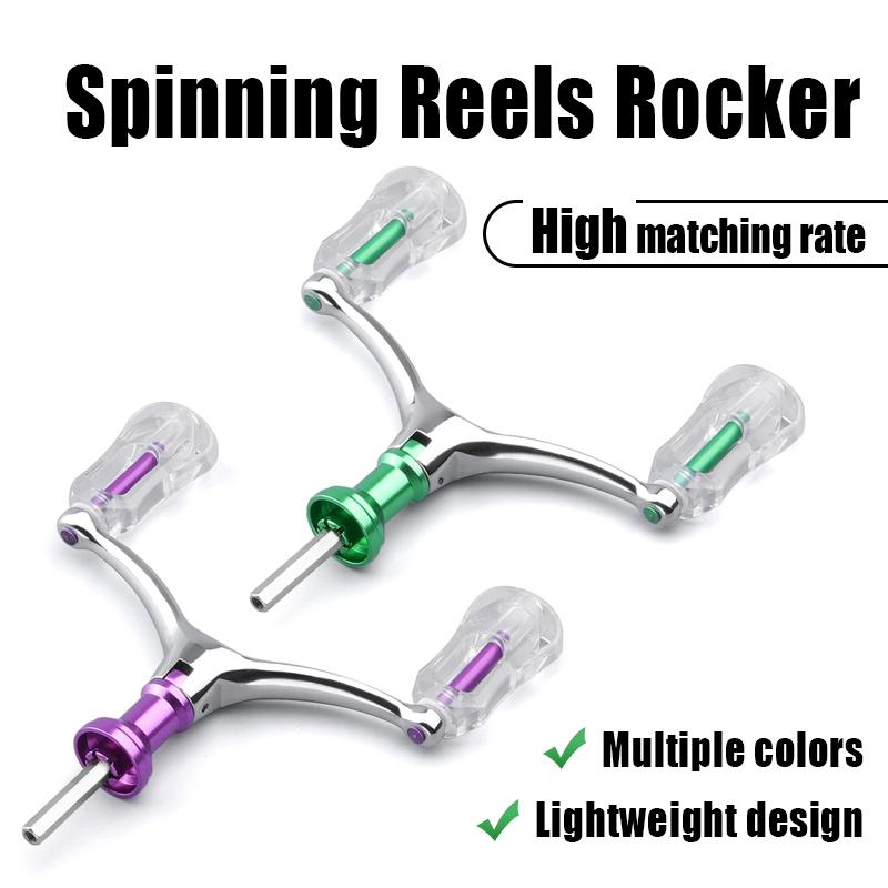 Fishing Spinning Reel Handle, Double Rocker Arm with Multiple Colors, Lightweight Design for Lure Fishing  Aluminum alloy hexagon