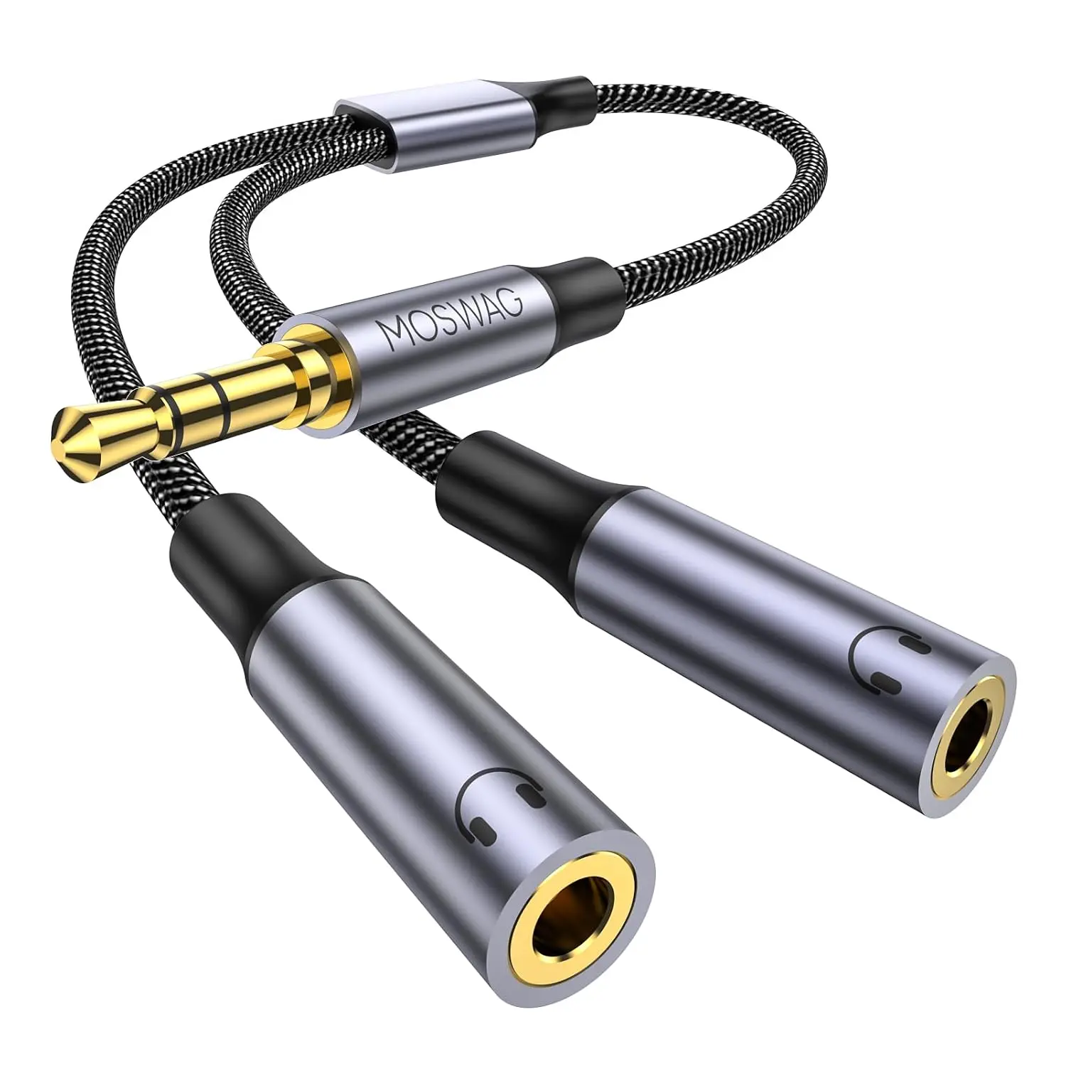 Headphone Splitter 3.5mm Audio Male to Dual Female Y Splitter Cable
