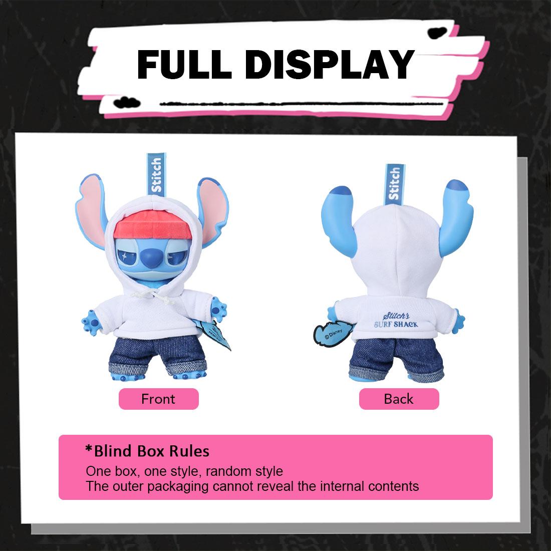Disney Stitch GenZ Street Series Vinyl Plush Blind Box - Fashion Pendants, Bag Charms for Shopping and Party, Hiphop Style Keychains, Suitable as Gifts for Youth, Christmas Gifts
