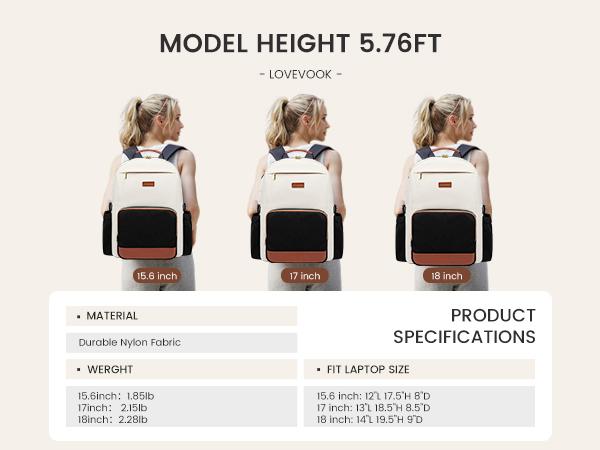 LOVEVOOK Laptop Backpack for Women with Pouch Pocket for Large Capacity Cup, 15.6-18 Inch Laptop Computer Bag Travel Backpack Purse, Waterproof Work Business Backpack College Teacher Bags.
