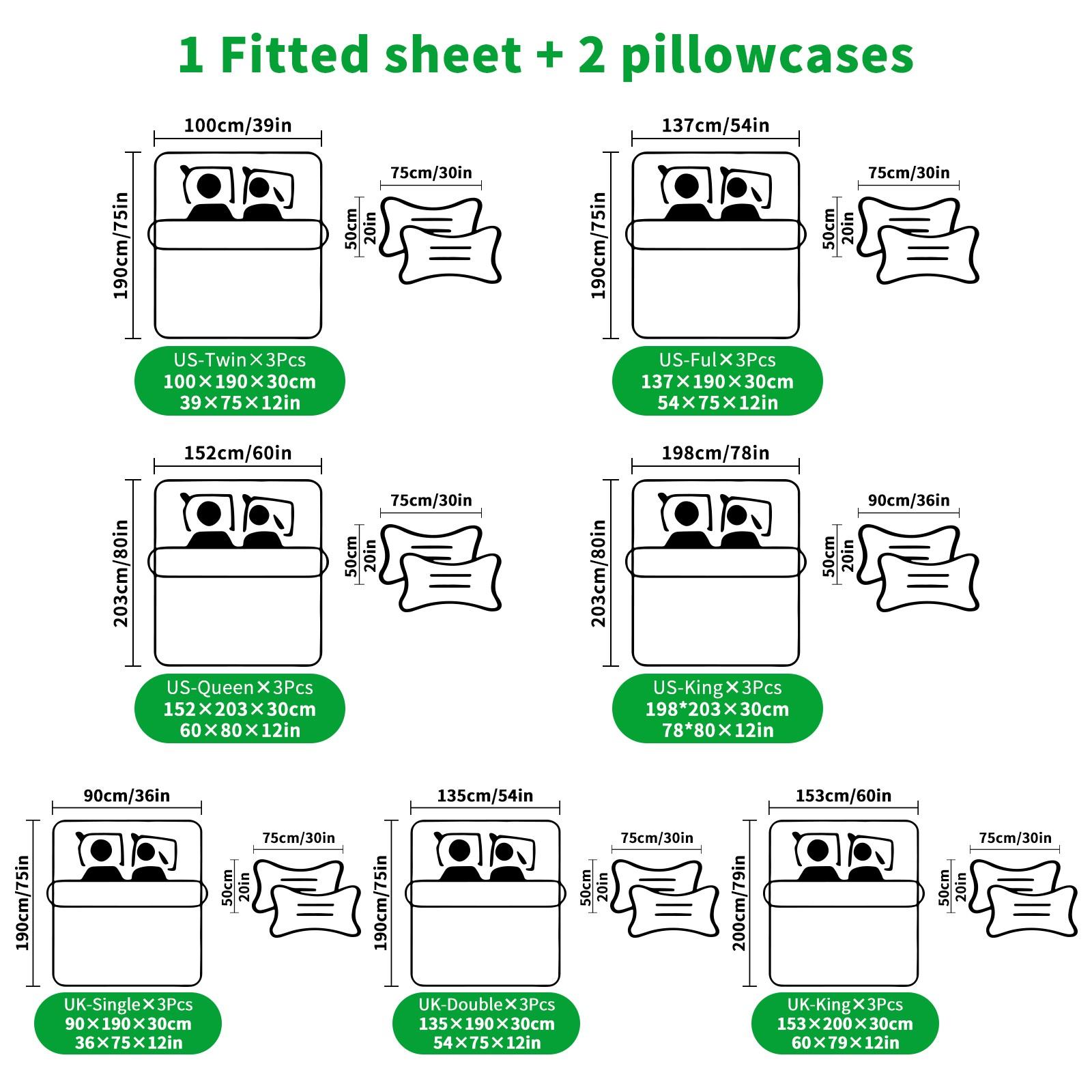 Anime Strawberry Girl Fitted Sheet Set, 1 Fitted Sheet + 2 Pillowcases - 3 Pcs Soft Breathable Bedding with Deep Pocket, 360° All-Round Wrap, Wrinkle Resistant, Cute Strawberry & Cat Cartoon Bed Sheets for Girls, Full Size