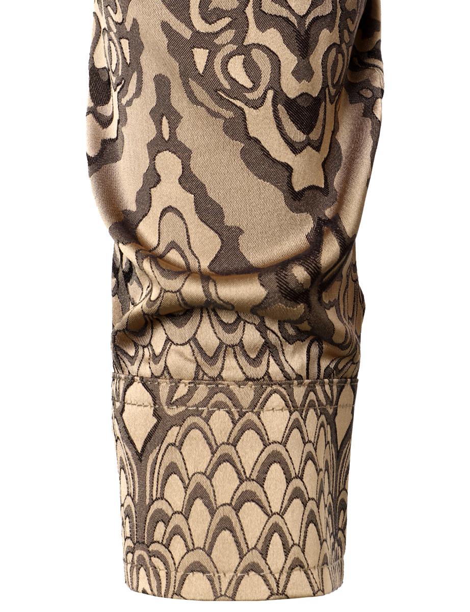 ZEROYAA Men's Hipster Slim Fit Lightweight Long Sleeve Gothic Jacquard Button Up Dress Shirts for Party Prom