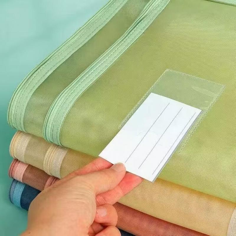 Premium Double Layer Transparent Study Bag Extra Large Capacity for Students Exam Papers Files and School Supplies Multi Compartment Handheld Document Organizer for Office and Classroom Use