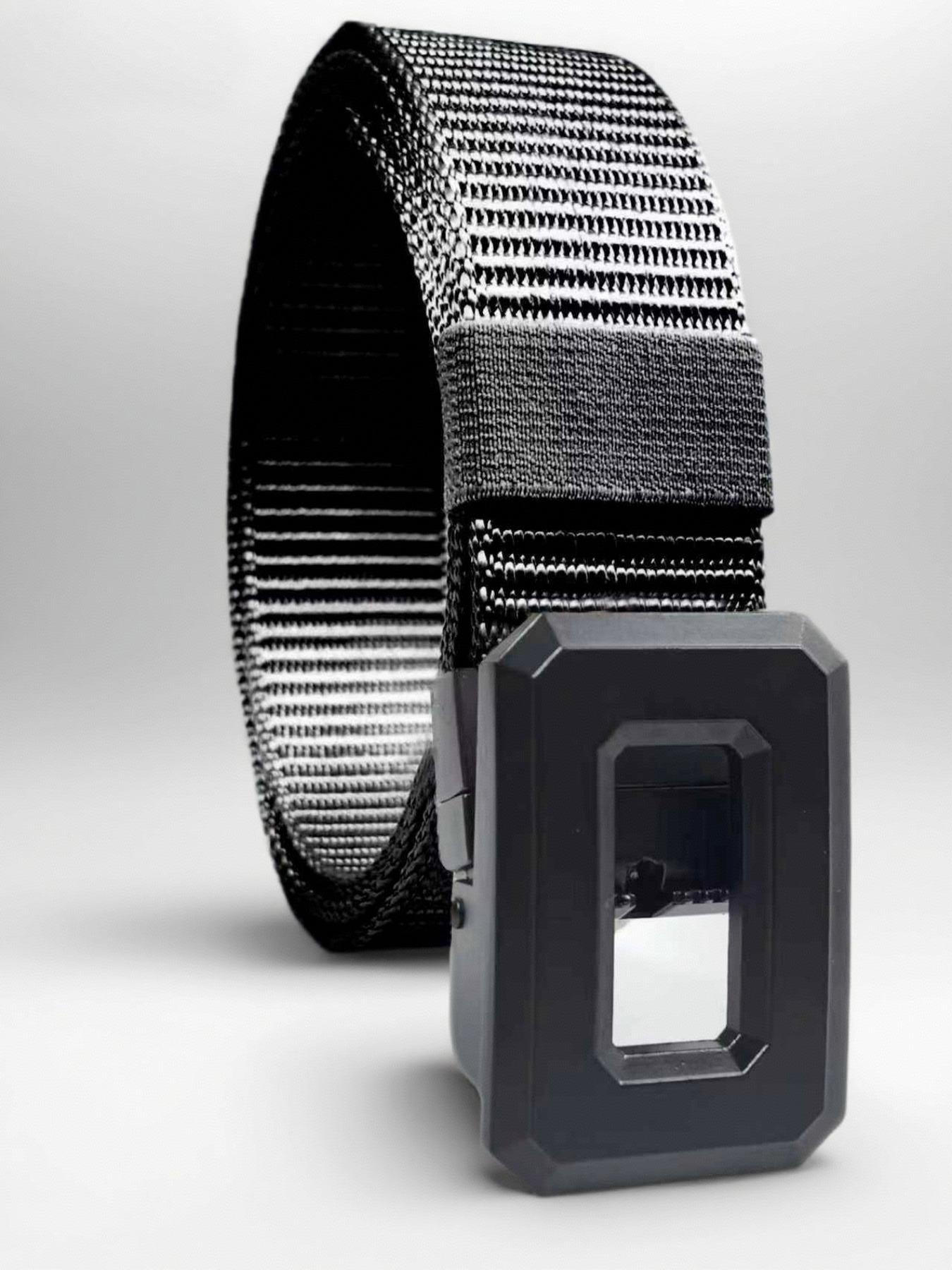 Men's Tactical Nylon Belt with Automatic Buckle, Military Waist Strap, High-Quality Outdoor Sports Belt, Anti-Allergy Plastic Buckle