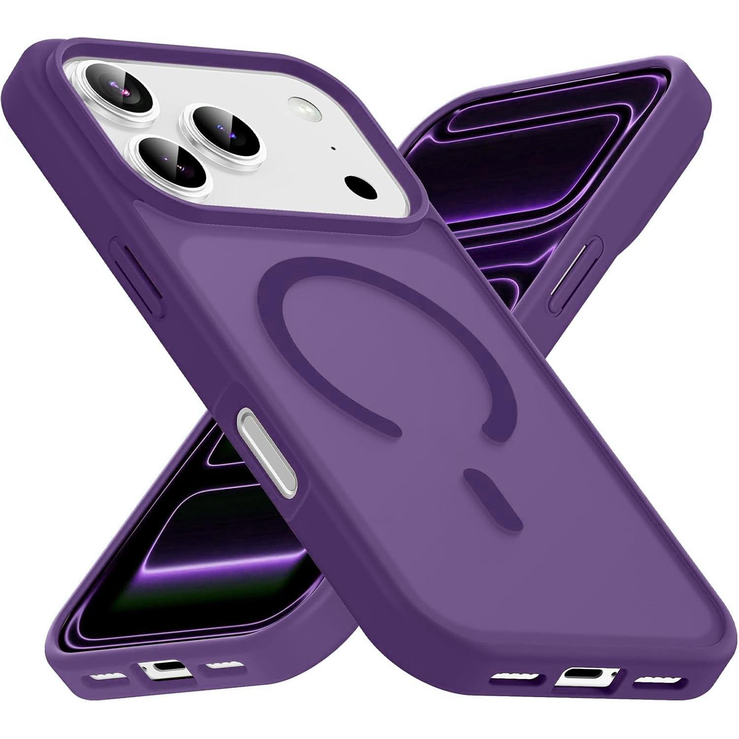 Frosted Translucent Design Compatible with Magsafe, Matte for Iphone 17 Pro Max, 17 Pro, Air, And Models 16, 15, 14, 13, 12, 11 Pro Max. Simple Solid Color, Wireless Charging Compatible PC Cover