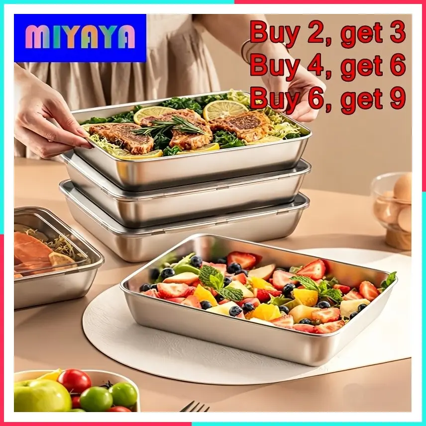 2026 Stainless Steel Food Container Set, Ideal for Kitchen Storage, Meal Prep, Camping and Picnics. Stackable, Easy to Clean, Airtight, Fridge and Freezer Safe, Perfect for Fruits and Meats.
