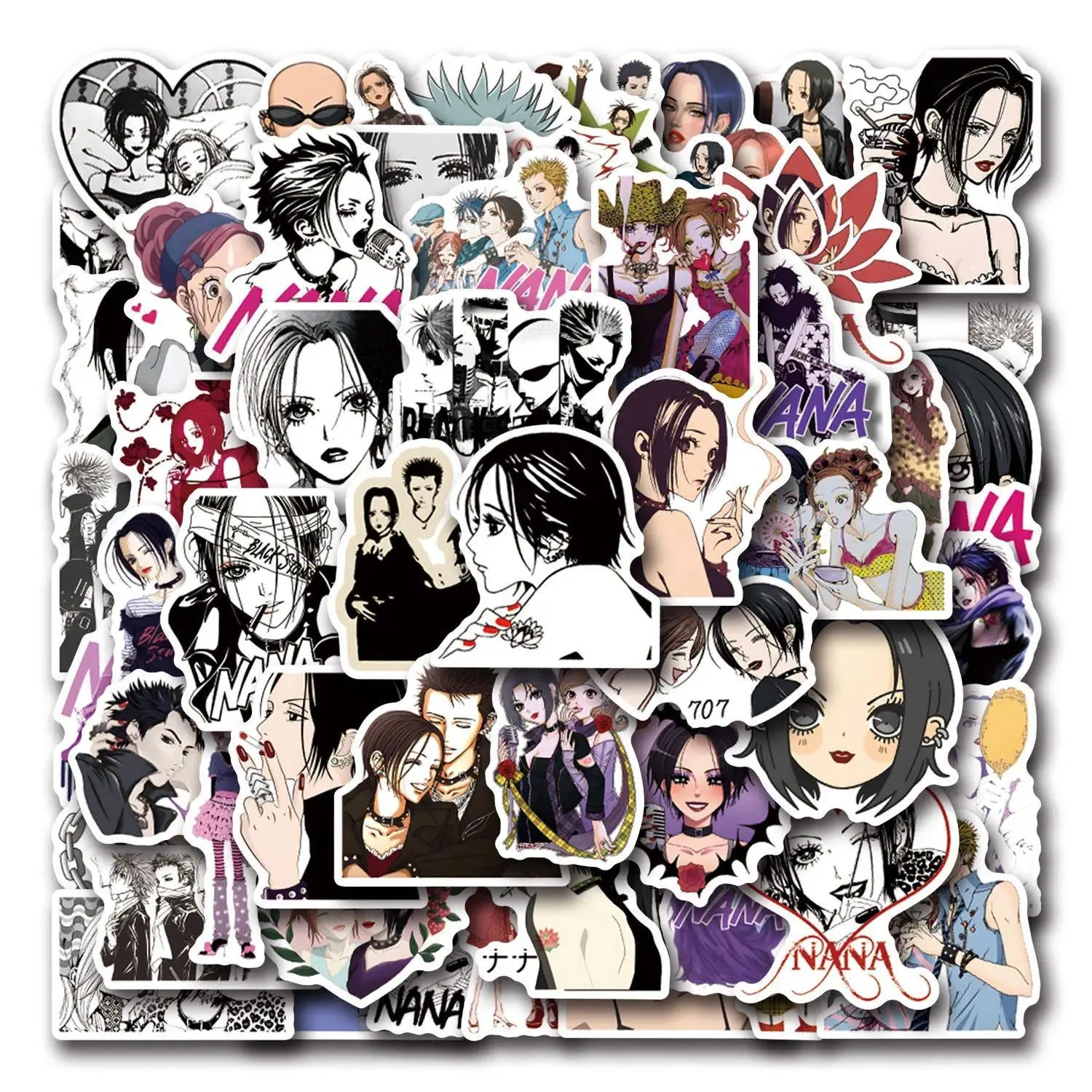 55Pcs Anime Nana Stickers DIY Stickers Scrapbooking Phone Luggage Skateboard Waterproof Decals Popular stickers 2026 Hot selling toys
