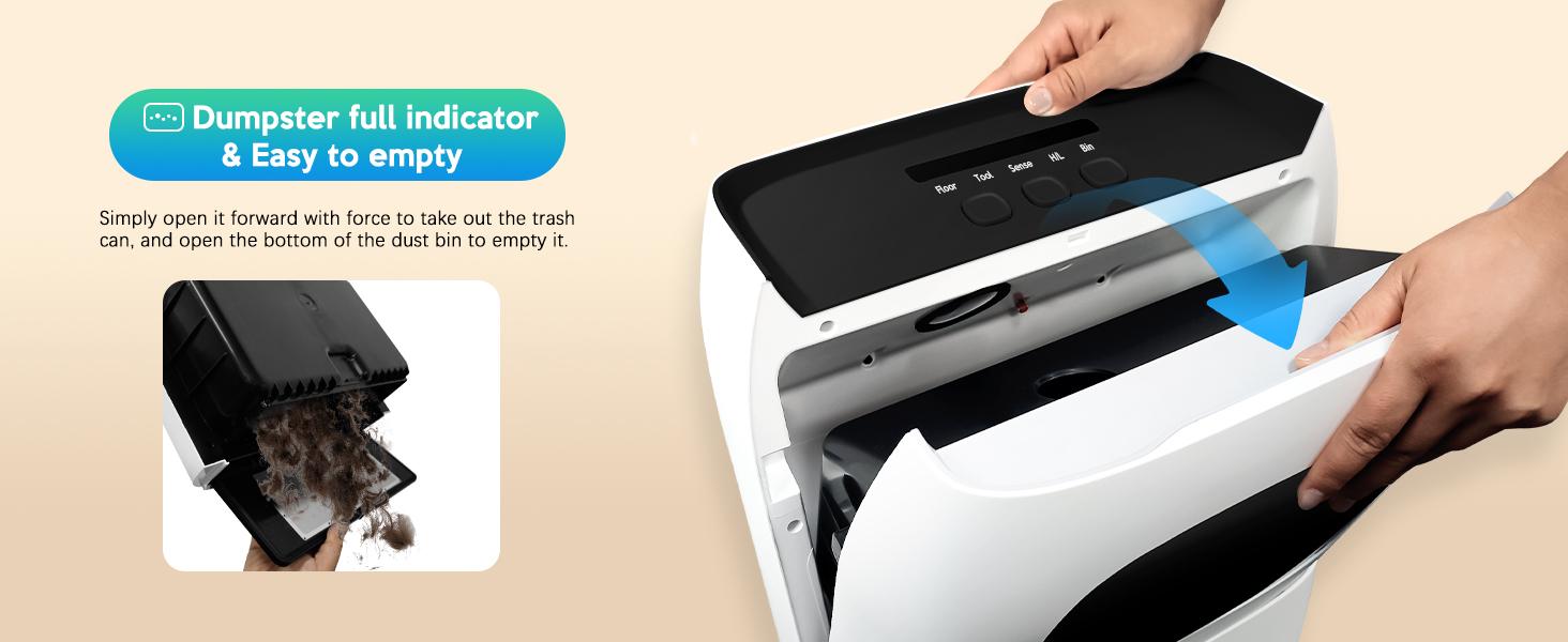 Pro Touchless Vacuum Automatic Dustpan - Ultra Fast & Powerful, Vaccum Cleanning, Great for Sweeping Salon Pet Hair Food Dirt Kitchen, Canister Vacuum Cleaner Trash Can, 7L