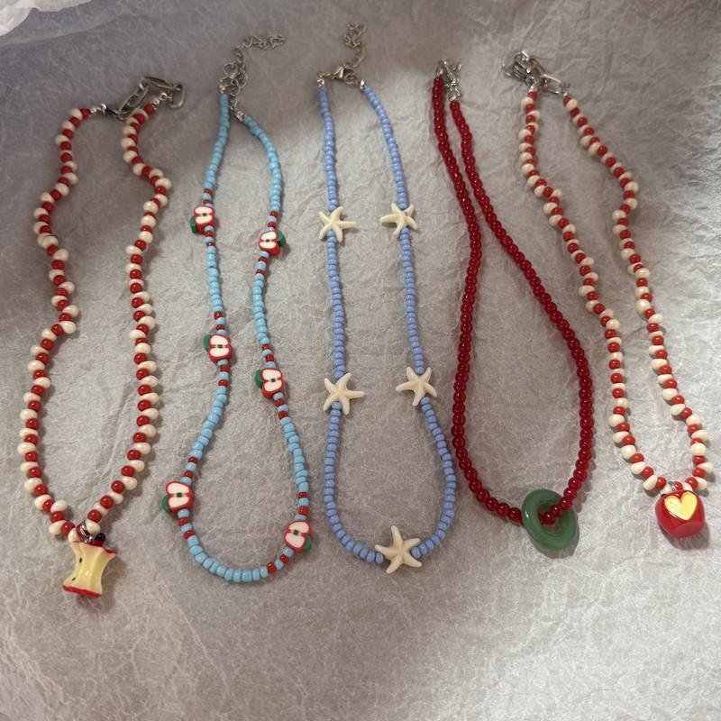 Bohemian Handmade Beaded Choker Necklace Adjustable Colorful Seashell Surfer Necklaces Beach Crystal Charms for Jewelry Making