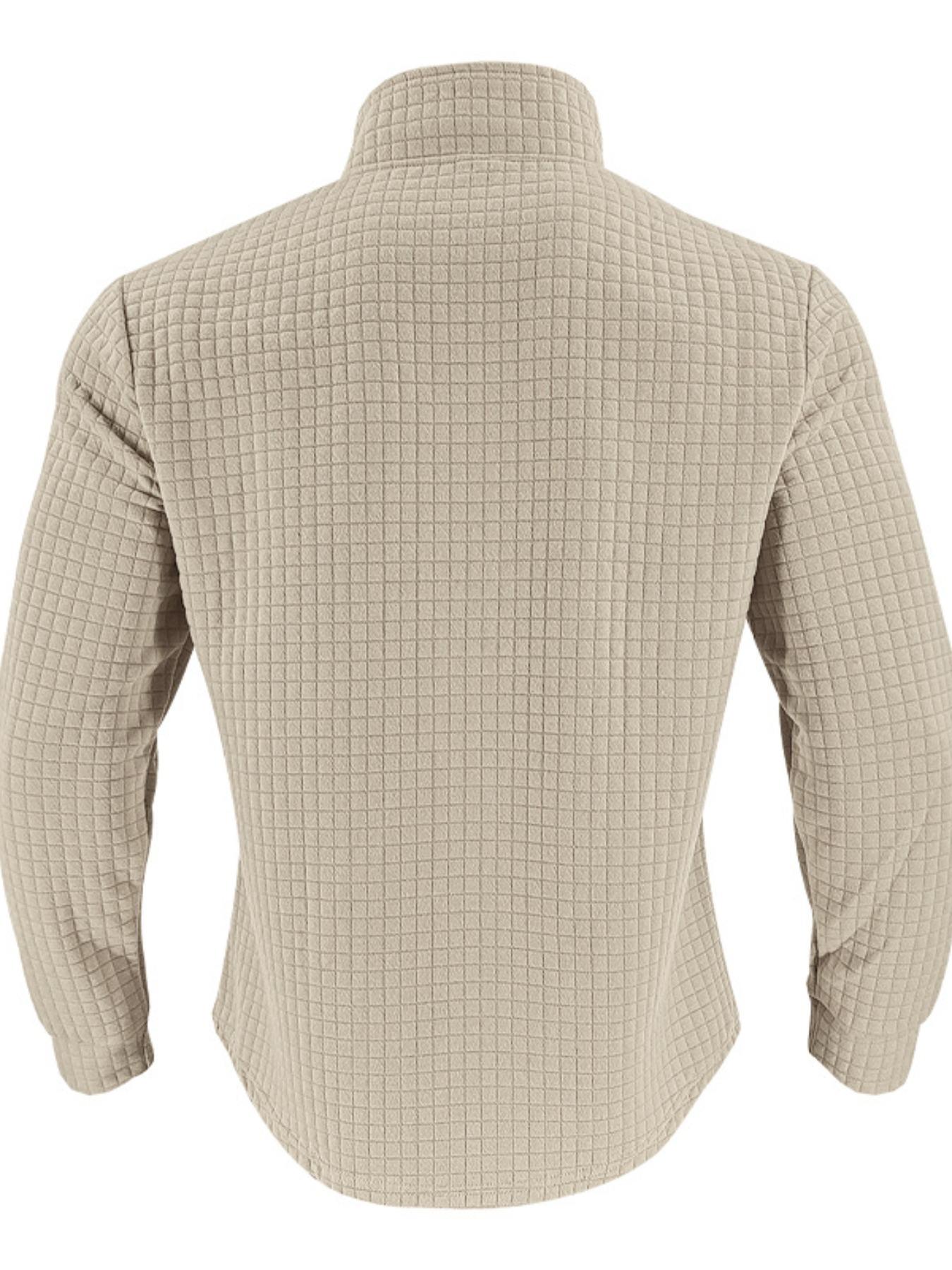 Men's Regular Fit Plain Half Zip Up Knit Sweatshirt, Casual Long Sleeve Pullover for Spring & Fall, Fashion Men's Clothes for Daily Wear