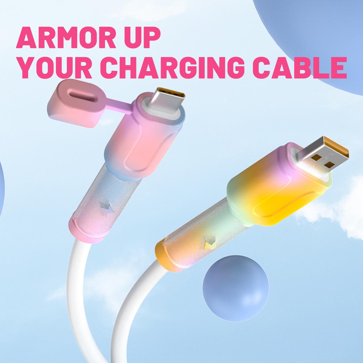 Silicone Cable Protectors for Phone Charger, USB-C, Data Cable Protective Cover Silicone Anti-Break Charging Cable Protective Cover Wire Bite Device Anti-Break, Silicone Cable Protectors, Charger Protector for Cord