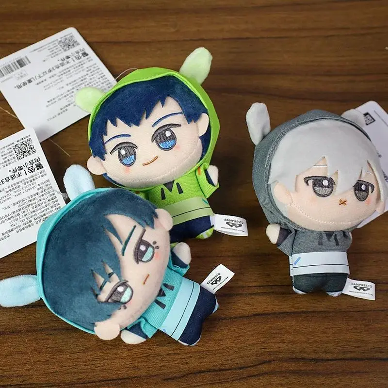 10cm Cute Blue Lock Cartoon Character Plush Toy, Bunny Ears Fluffy Doll with Seishiro Nagi, Isagi Yoichi, Chigiri Designs, Anime Maumet Backpack Keychain, As Picture
