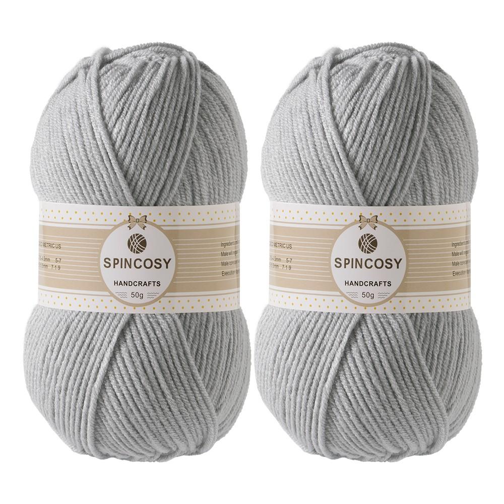 2-Pack 4-Strand Acrylic Yarn, Soft and Skin-Friendly, Ideal for Crocheting Clothes, Dolls, Bags, and Various Handicrafts