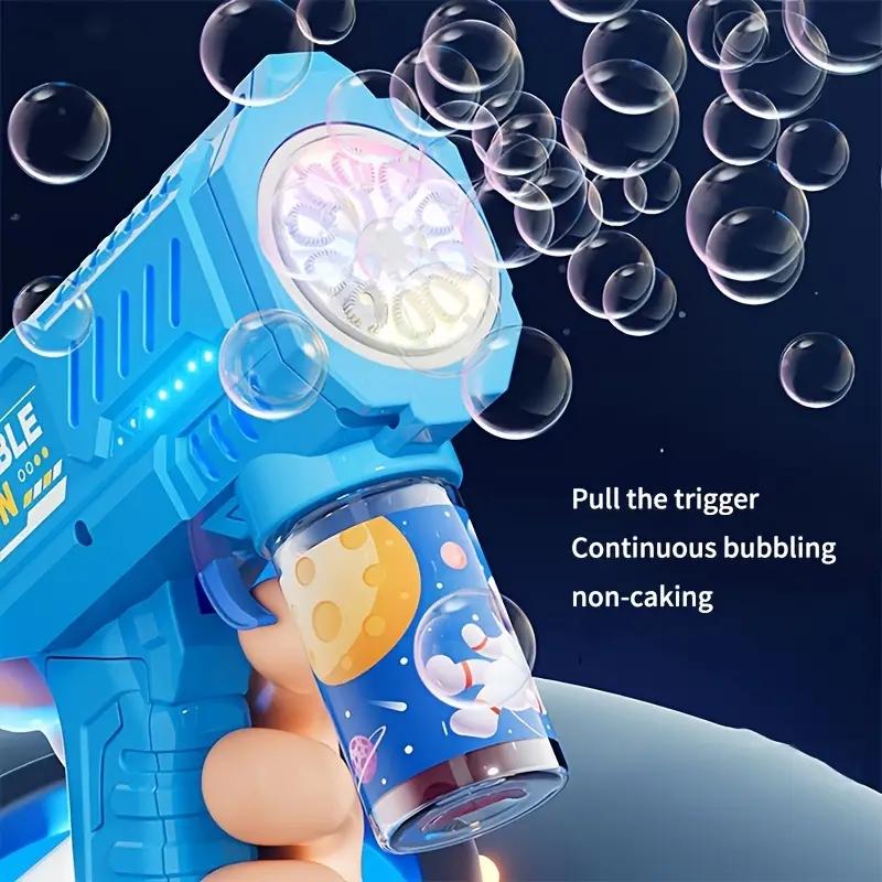 Automatic Bubble Blower with LED Light, Handheld Strong Spray, Party Bubble Machine, Automatic Bubble Maker, Outdoor Birthday Party Gift, Christmas Present, Requires 4 Aa Batteries