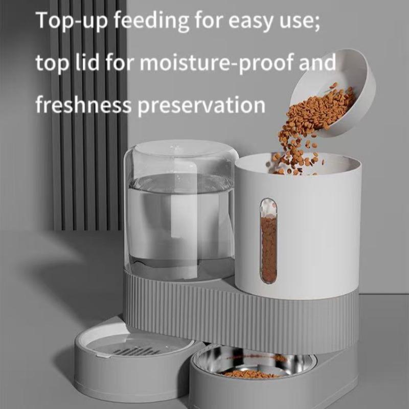 New Automatic Cat and Dog Feeder & Water Dispenser Combo Dog Bowl and Cat Bowl Two-in-One Water Dispenser