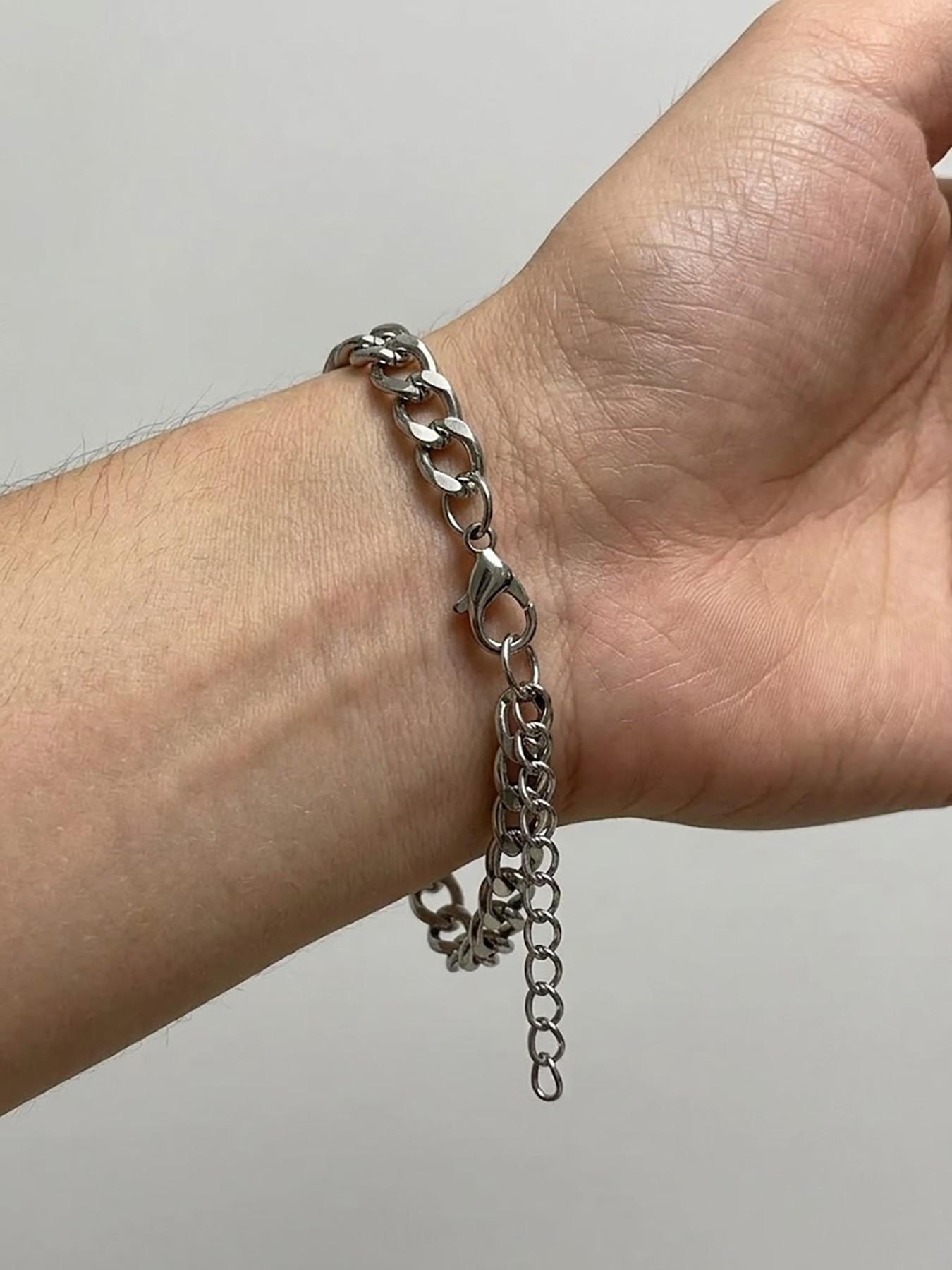 Unisex Punk Style Thick Chain Cuban Bracelet, Adjustable Zinc Alloy Design, Perfect for Daily Wear, Parties, Music Festivals, Gifts