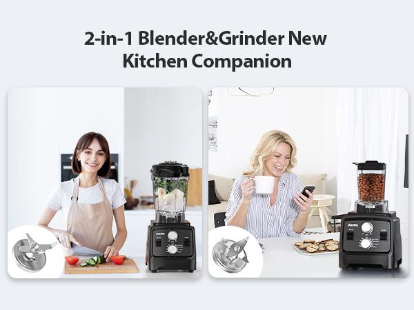 Aeitto Blender, Blenders for Kitchen with 1800W Motor, 68Oz. Large Capacity, 2-in-1 Blender & Grinder Combo, BPA-Free Countertop Professional Blender for Smoothies, Ice Crush, Frozen Drinks Aeitto Blender, Blenders for Kitchen with 1800W Motor, 68Oz. Large Capacity, 2-in-1 Blender & Grinder Combo, BPA-Free Countertop Professional Blender for Smoothies, Ice Crush, Frozen Drinks