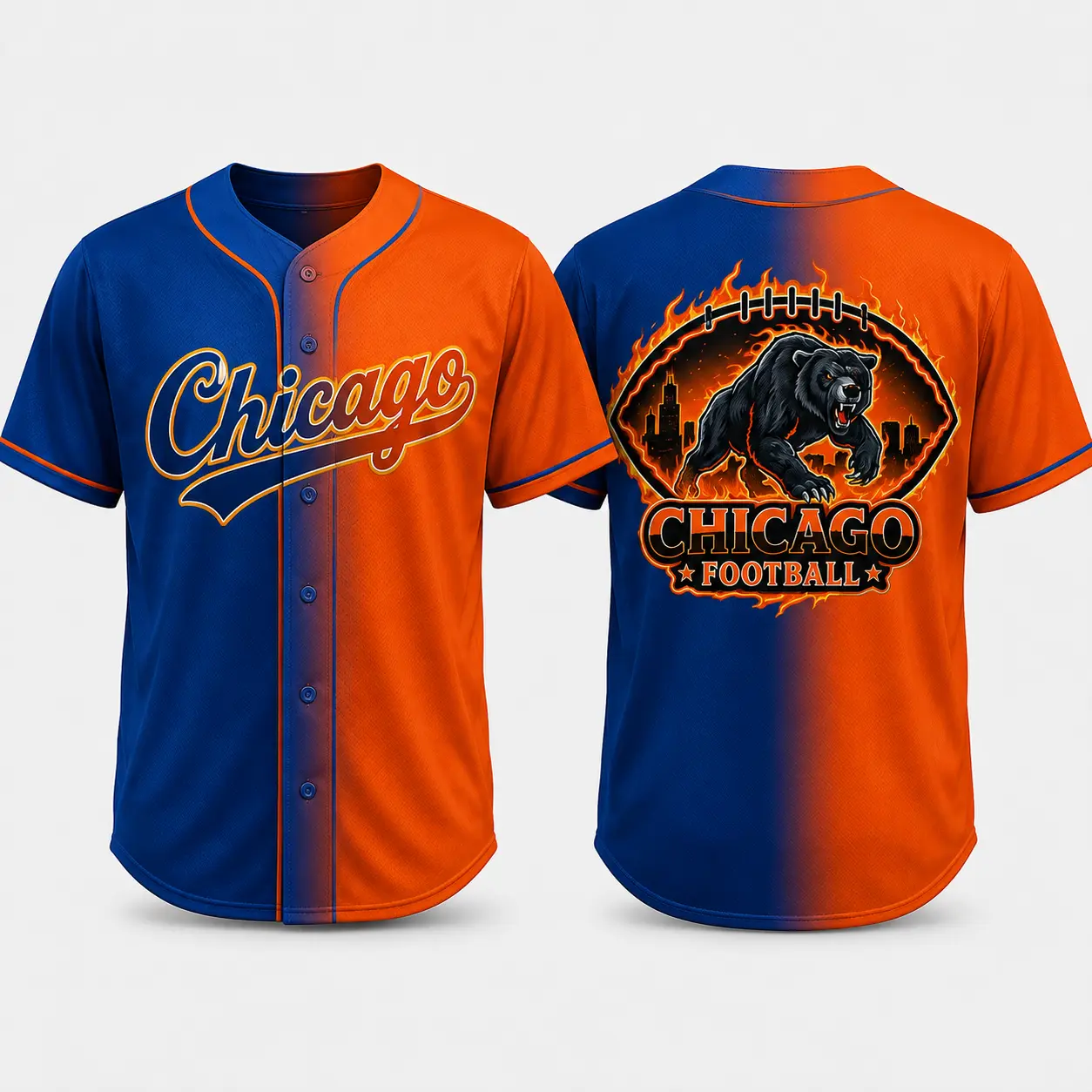 Sporty City Football Graphic Gradient Shirt, Game Day Front Outfit, Unisex Top Suitable for Daily Casual Outfits