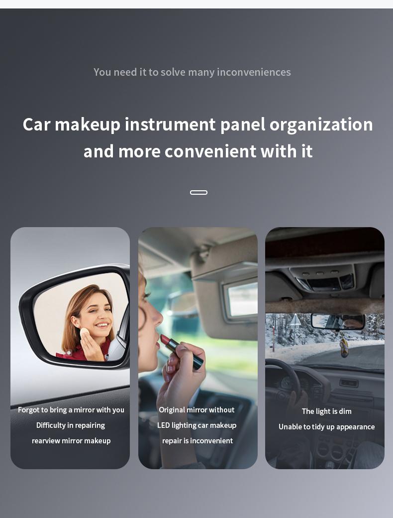 Car LED Makeup Mirror, Rechargeable Car Sun Visor Mirror, Dimmable Touchscreen Auto Vanity Mirror, Car Interior Accessories,car decor,boujee car accessories
