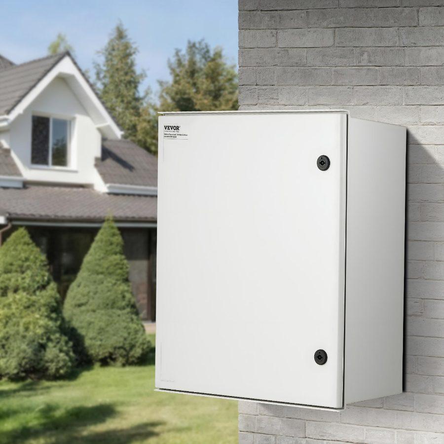 fathersdaygift VEVOR NEMA Steel Case, 24x20x9'' NEMA 4X Fiberglass Electric Enclosure, IP66 Water Dust Resistant, Suitable for Both Outdoor Indoor Use, Includes Mounting Plate (60x50x23 cm)
