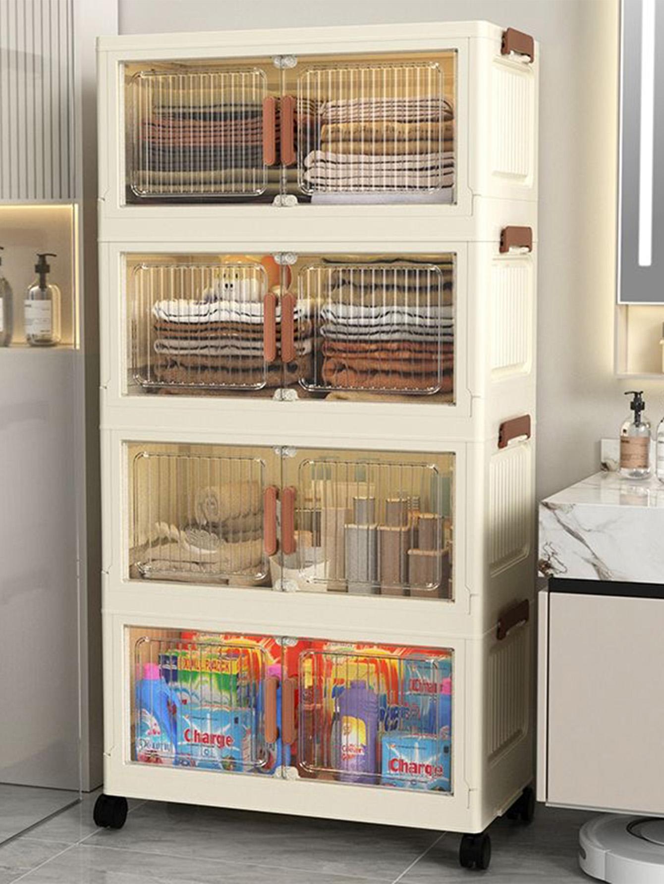 Foldable Storage Cabinet for Home Use, Wardrobe, Clothes Organizer, Toy Snack Display Rack, Multi-Purpose Storage Shelf