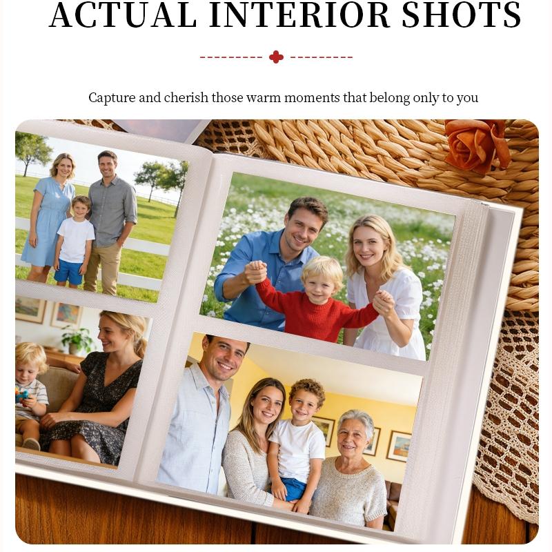 6 Inch Photo Album Holds Up to 200 Photos, Large Capacity Family Memory Book, Travel Souvenir Album, Couple Anniversary Gift, Christmas Present