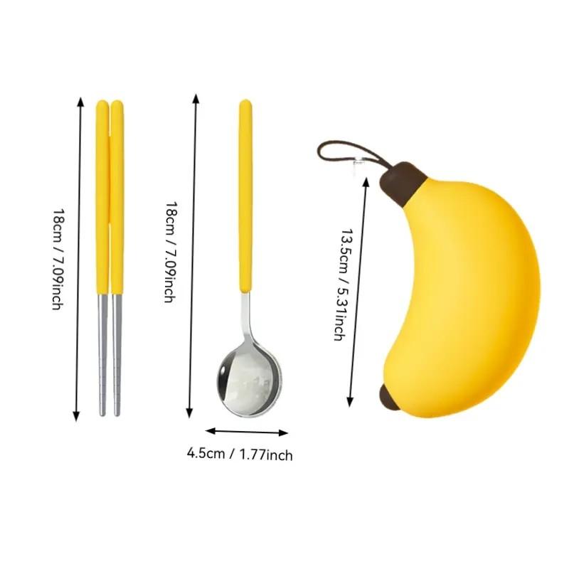 Portable Stainless Steel Cutlery Set, Reusable Folding Chopsticks and Spoon, Ideal for Picnics, Camping, Outdoor Activities, Lunch Boxes