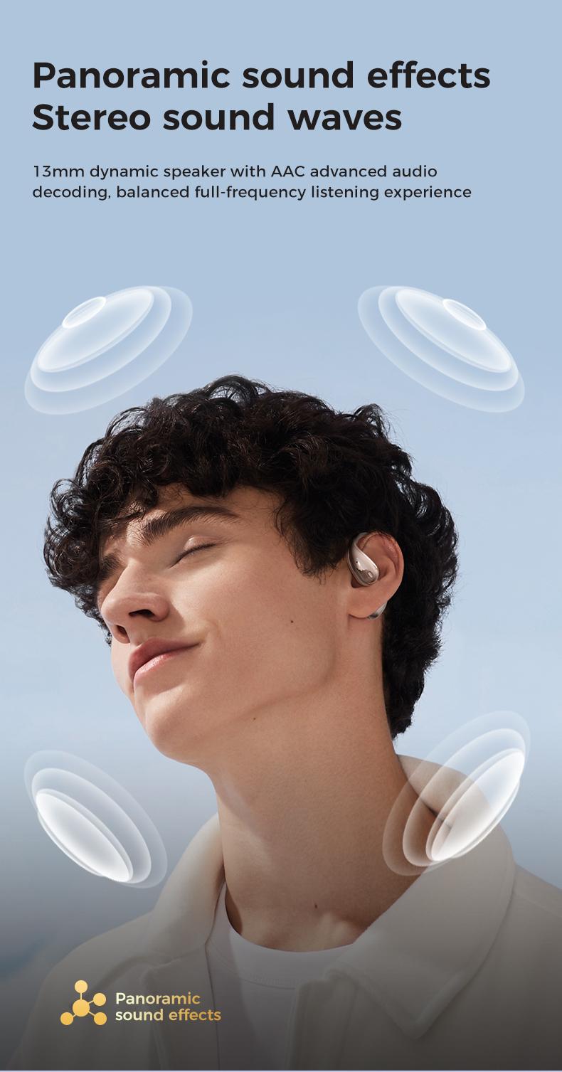 MINISO X33 Wireless Bluetooth With APP ，Open Earphones 5.4 Compact and Lightweight Hanging Earphones Immersive High-Quality Sound Long-Distance Connection Built-in Microphone One-Click Answering and Song Switching