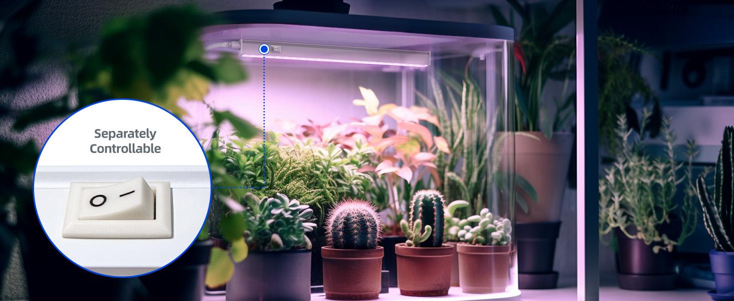 Barrina T5 Grow Light, 1FT, Pinkish White Full Spectrum, Plant Growing Lamp, LED Grow Light Bulbs Plug and Play, 4 Packs