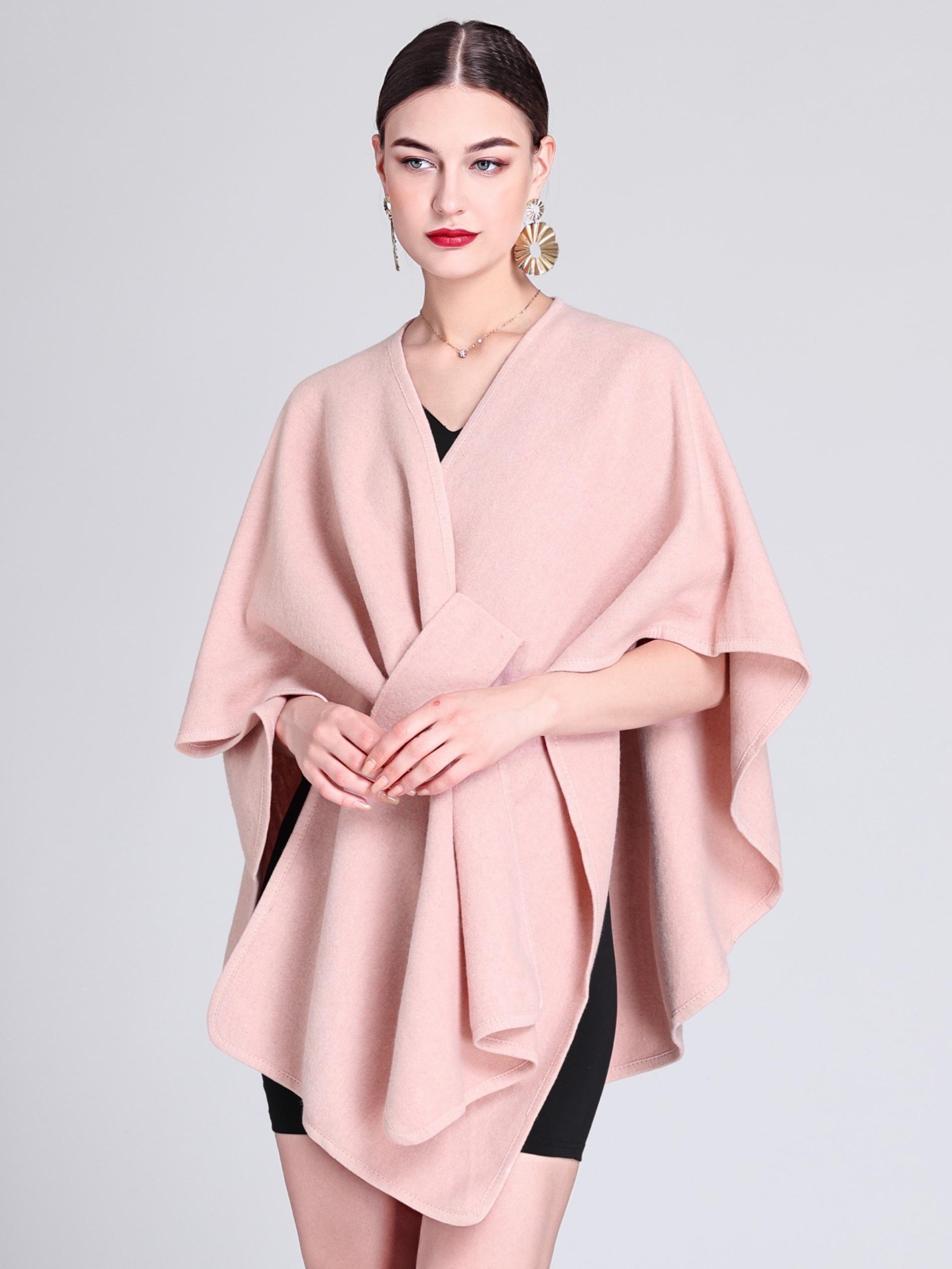 Women's Fall Winter Fashion Solid Color Shawl, Warm Comfortable, Soft Warm Shawl, Casual Multifunctional Wrap for Autumn/winter Decor