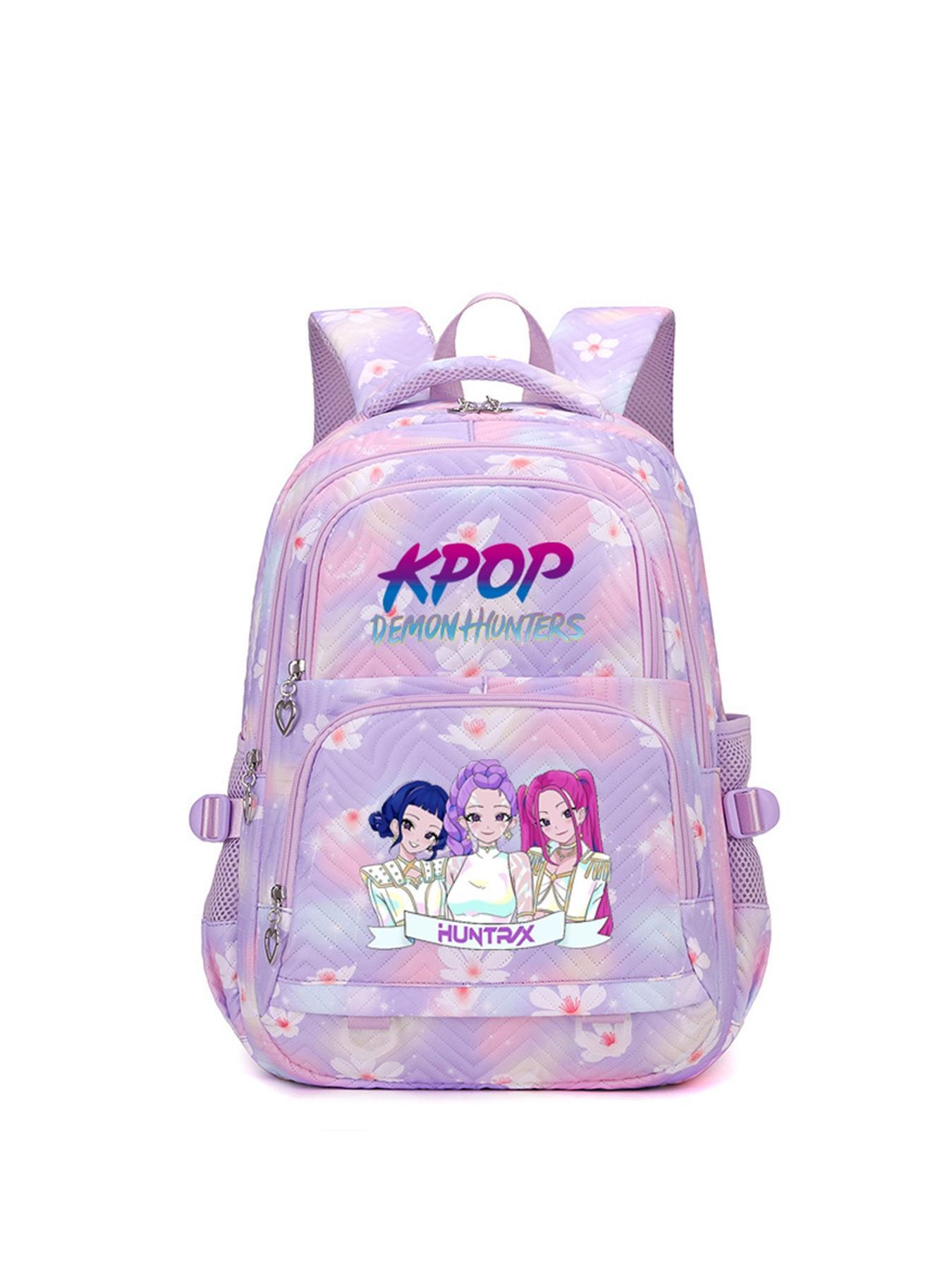 1pc  KPOP Witch Hunt printed backpack for women with zipper closure, fashionable and versatile casual trend, Cute Stylish Daypacks suitable for students to go to school, campus, work, travel, large capacity women's backpack