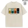 Holafish Oversize Acid Wash Vintage One Day At A Time Graphic T-Shirt, Minimal Retro Daily Casual Tee, Heavyweight Cotton Streetwear Unisex Crewneck Tshirt
