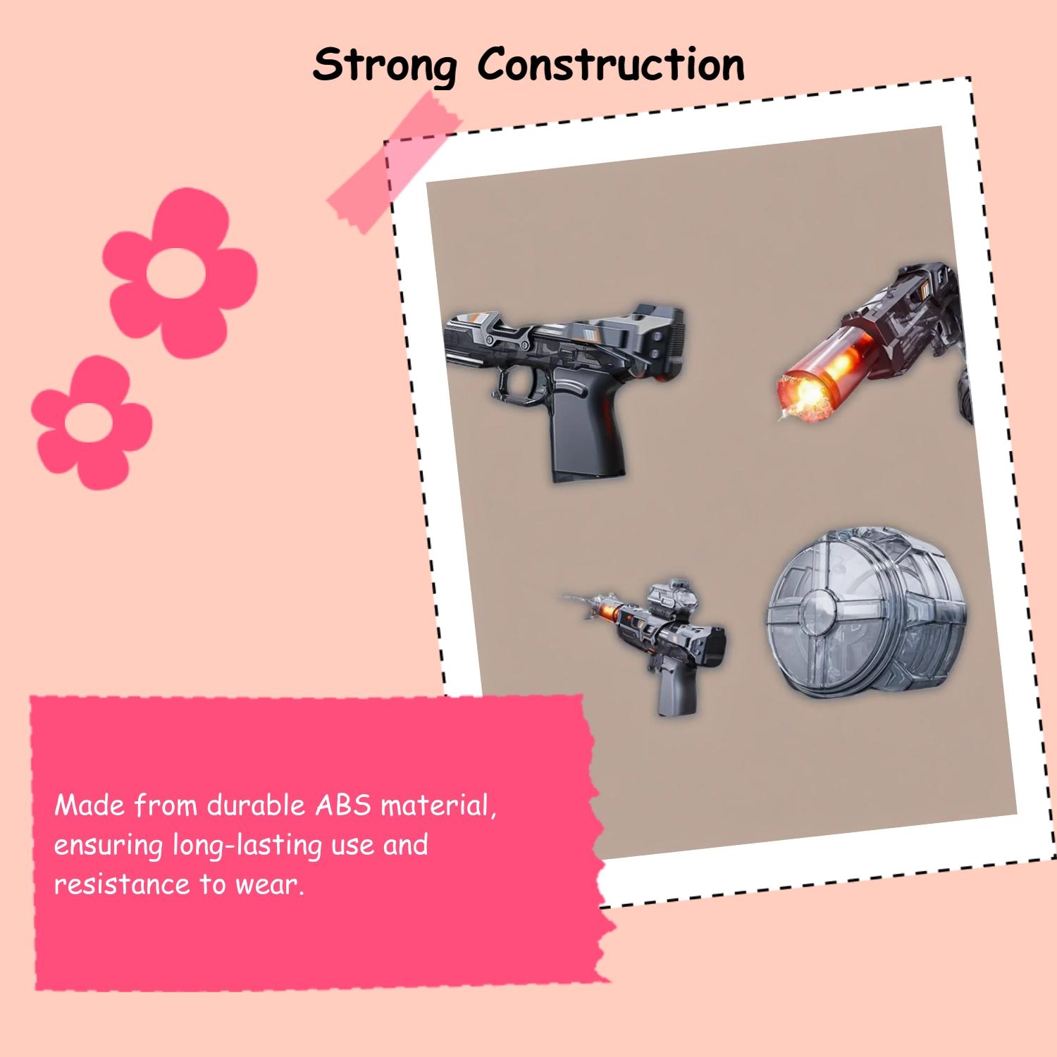 Electric Water Gun with LED Light, Automatic Squirter, Dazzling Outdoor Playtoy for Boys & Girls, Ideal Summer Accessory