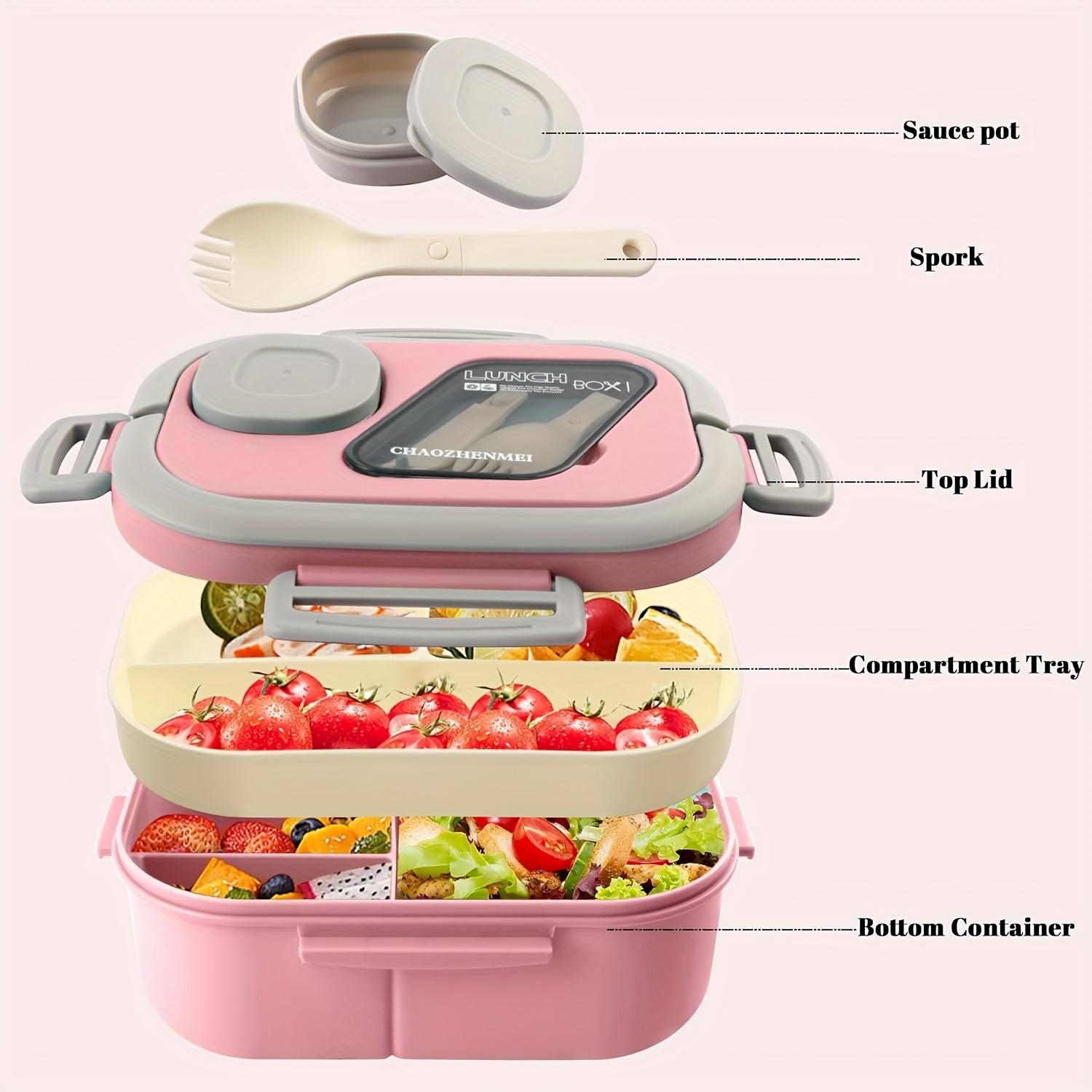 Double Layer Multi - Compartment Lunch Box Set with Lunch Container Cup and Tote Bag for School Office Picnic Food Storage Containers Meal Prep Lunch Box