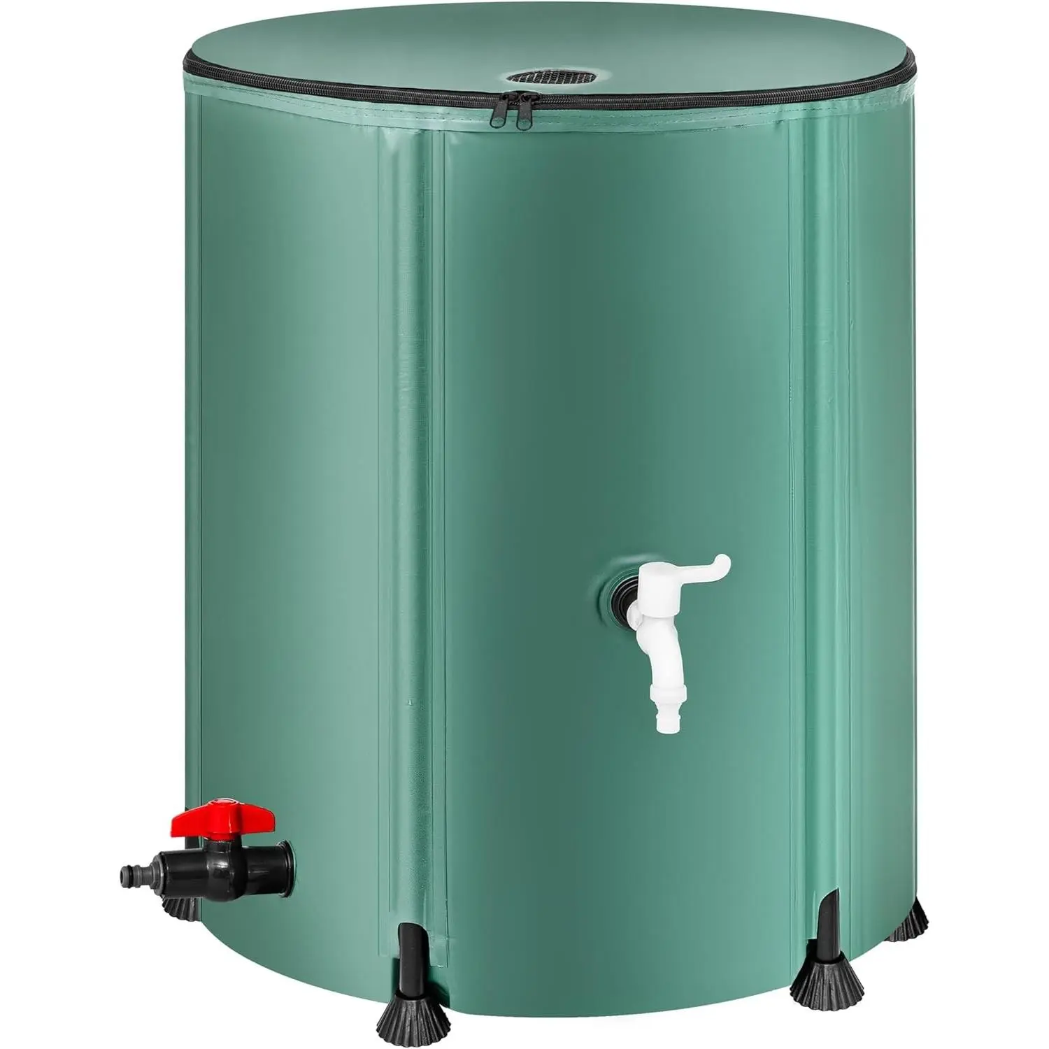 Collapsible Rain Barrel Water Storage Containers-53 Gallon Portable Rainwater Collect System Water Tank to Collect Rainwater from Gutter Downspout Water Catcher with Spigots,Filter＆Overflow Kits