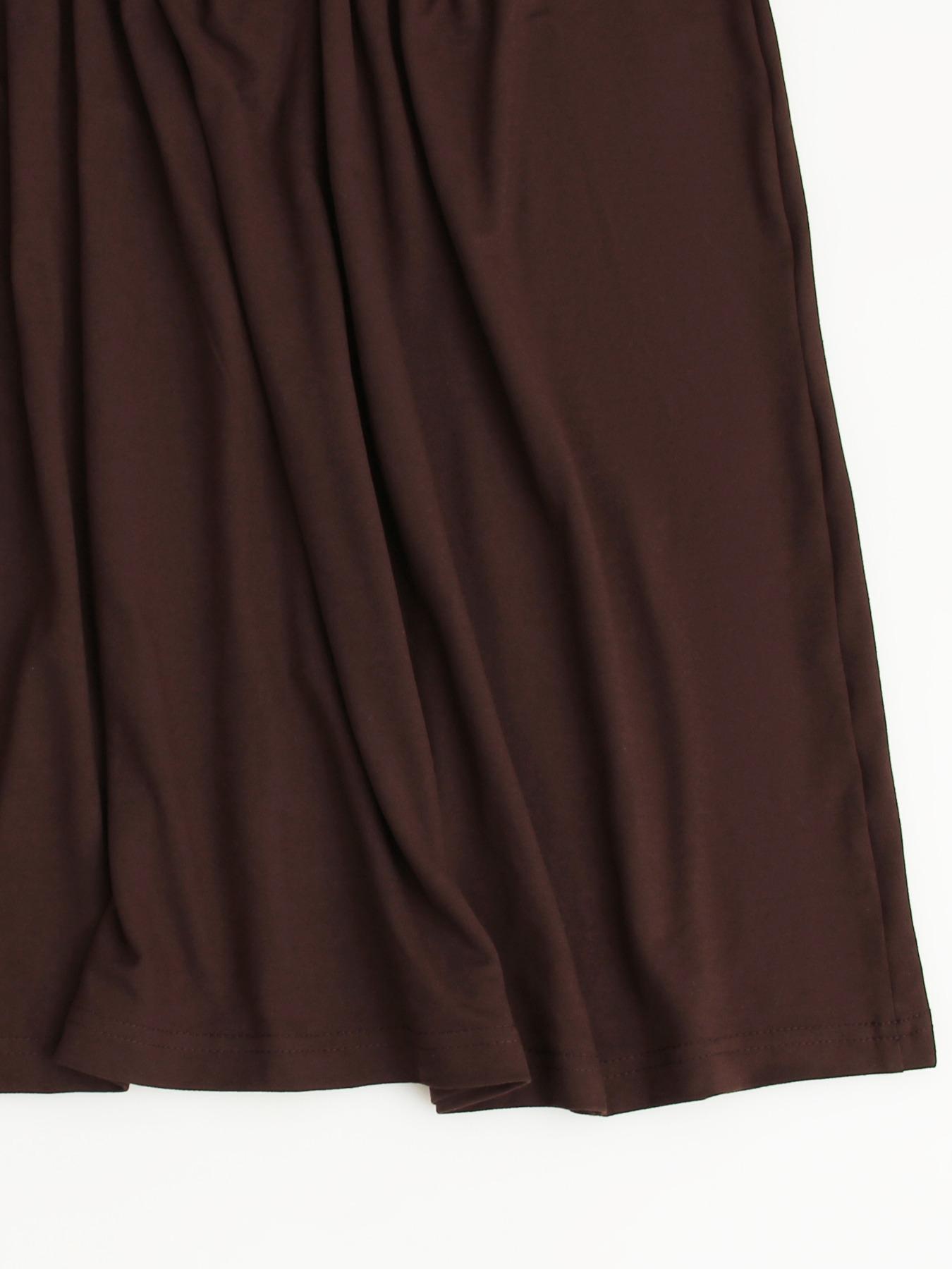 Women's Long Fitted Coffee Dress, Large Round Neck Short Sleeve Pocket Sleepwear, Casual Home Clothing Soft Fabric All Seasons Wear