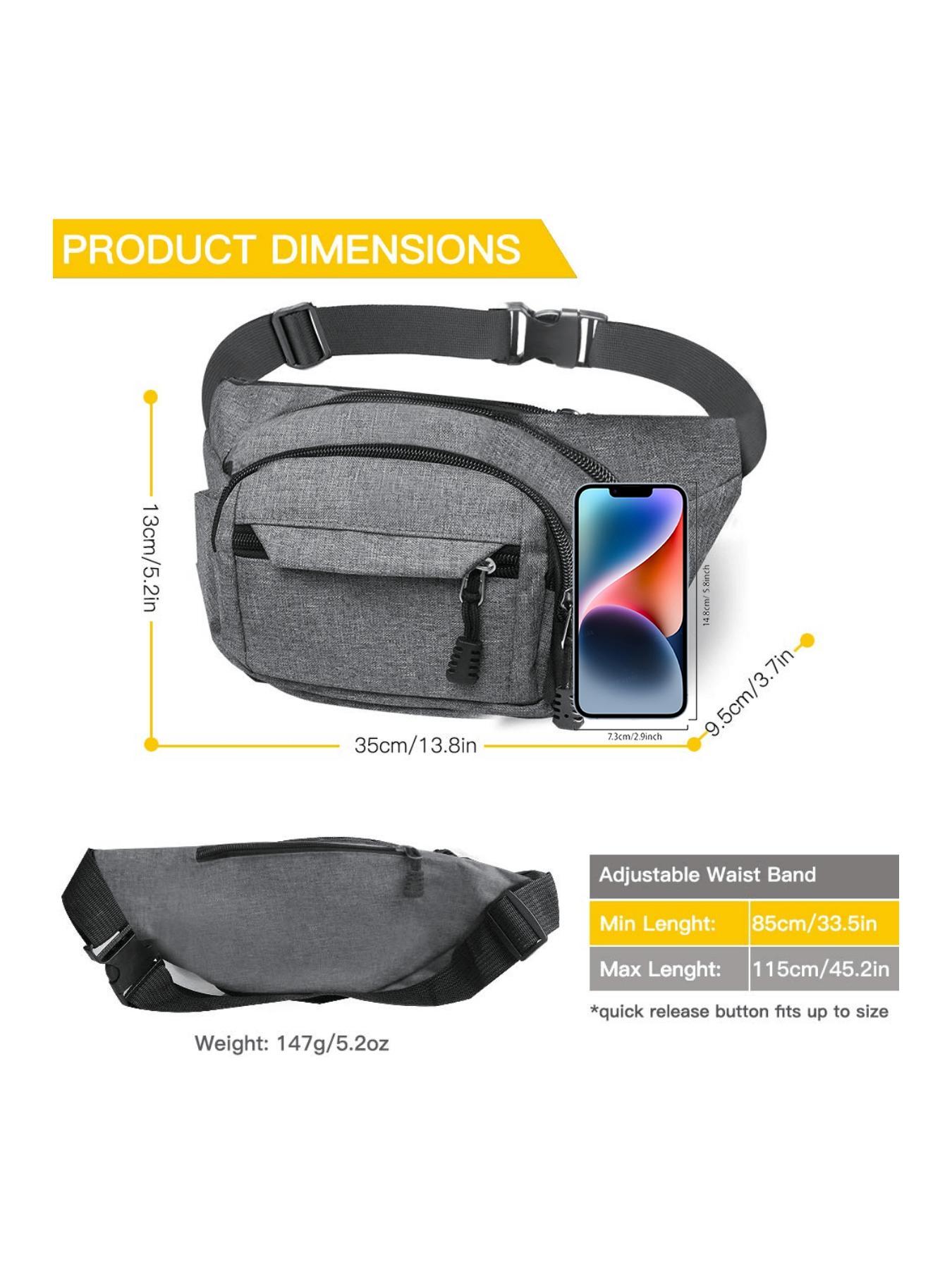 Waterproof Nylon Waist Bag for Men, Large Capacity Multi-Compartment Sports Chest Pack, Outdoor Cycling Phone Bag, New 2026 Model