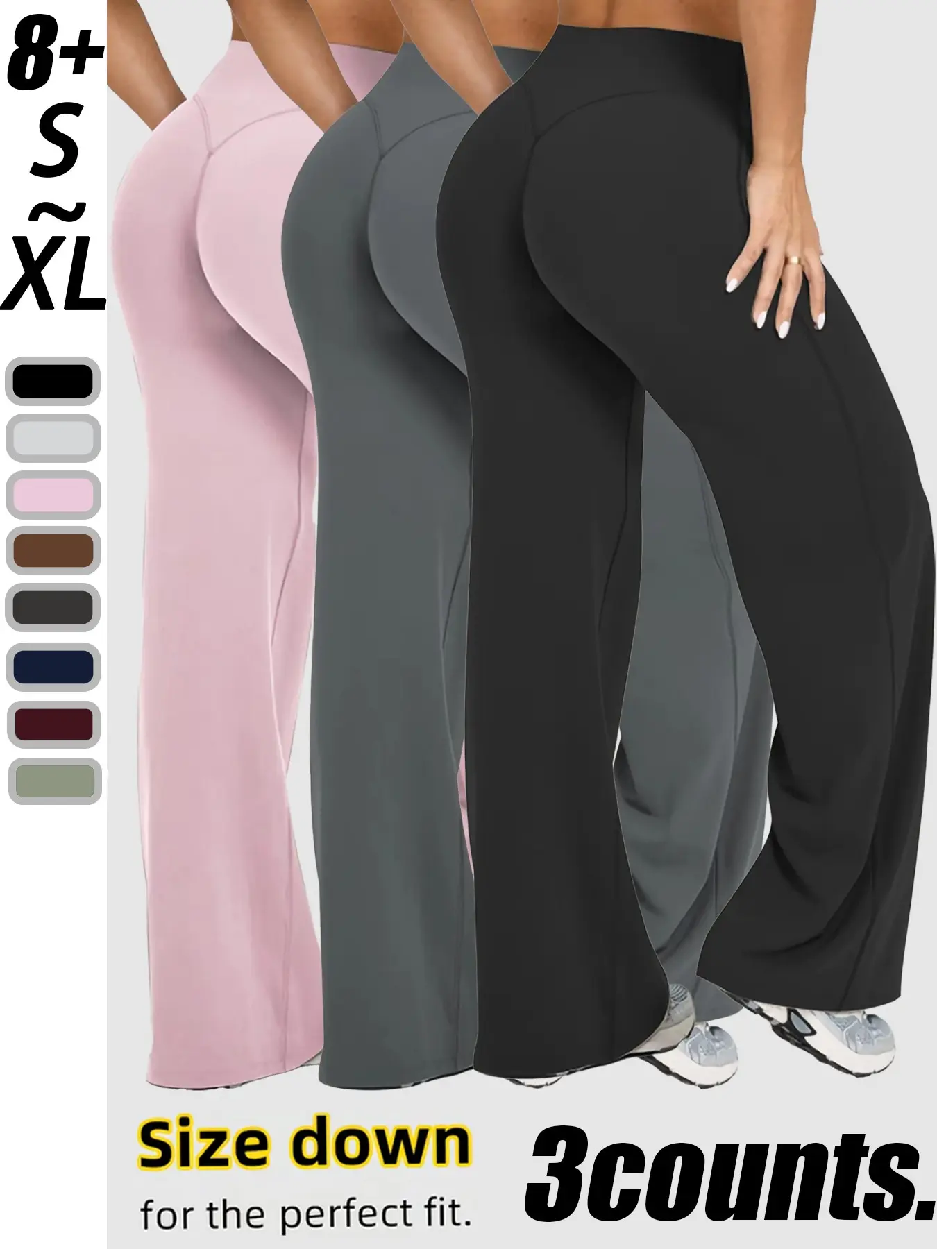 Women's High-Waisted Flare Pants, Athleisure Fitness Bottoms, Slimming Effect, Ideal for Yoga, Pilates, Training, Casual Wear, Gym, Daily, Multi-Scene Use