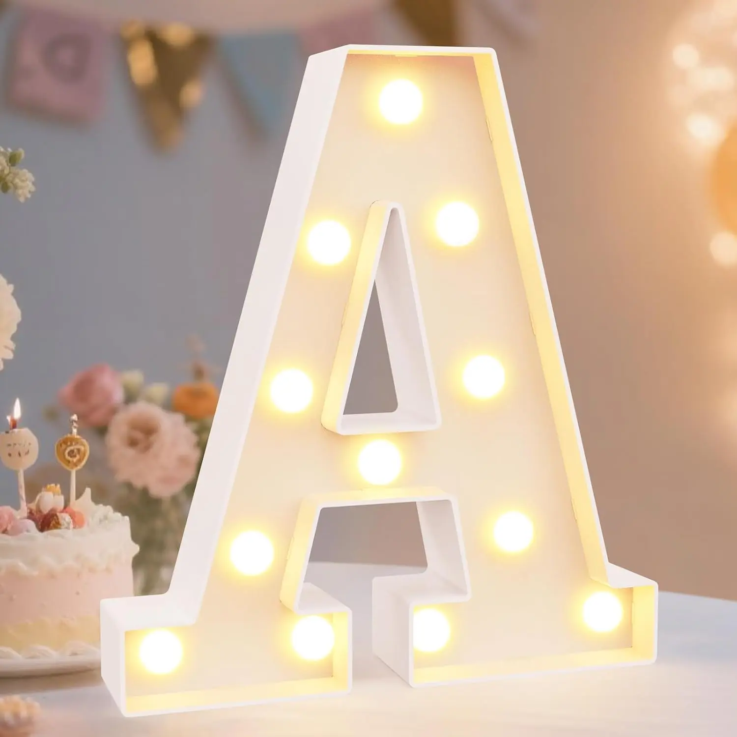 LED Marquee Letter Lights Sign, Light Up Alphabet Letter for Home Wedding Decoration A