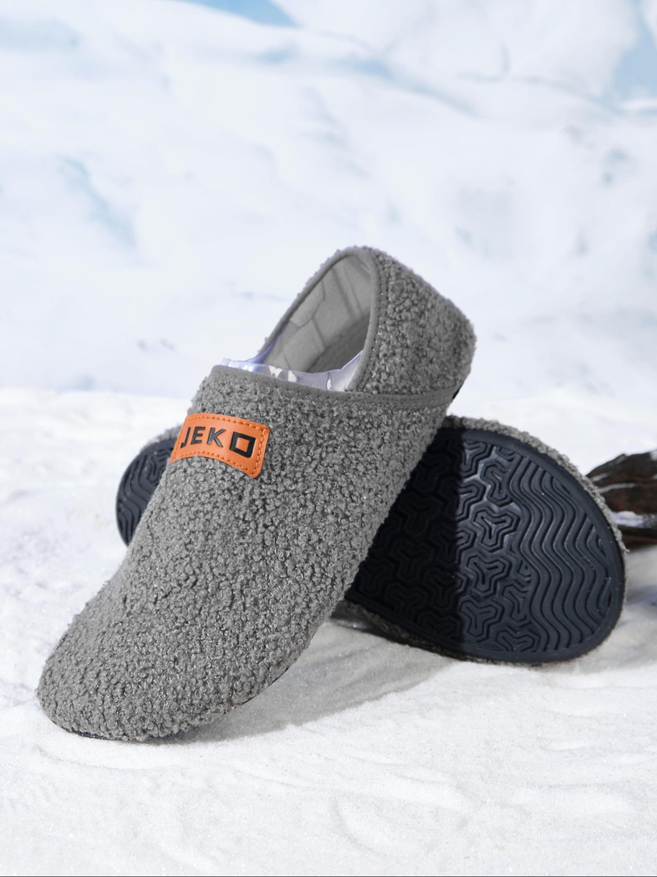 Unisex Indoor Casual Cotton Slippers, House Slippers, Comfortable Barefoot Feel, Soft Rubber Sole, Thickened Silent Shoes, Slip-On Sock Shoes, Home Sock Shoes, Warm Slippers