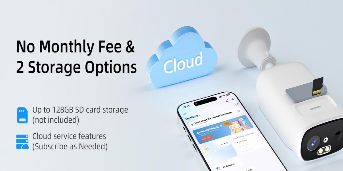 2K Smart Solar Camera, Wall-Mounted Night Vision Camera, Two-Way Audio WiFi Camera, Wireless Outdoor Waterproof, 7500mAh Camera, Mini Solar Camera, Subscription-Based AI Face Recognition/Vehicle/Pet Detection, Supports Cloud Storage, SD Card, TF Card